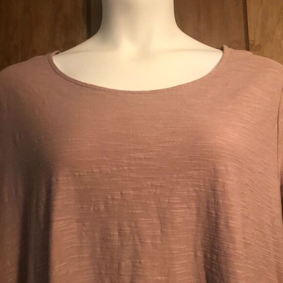 pure jill  3/4 sleeve hi lo tunic. Size 3X. Dusty Pink. - Picture 2 of 6